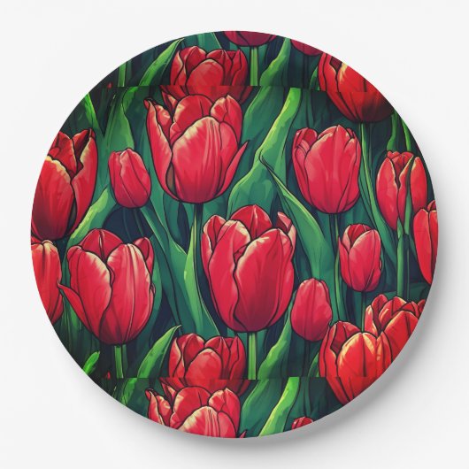 Blumenplatte Hochzeit/Dusche Pappteller (Vorderseite)