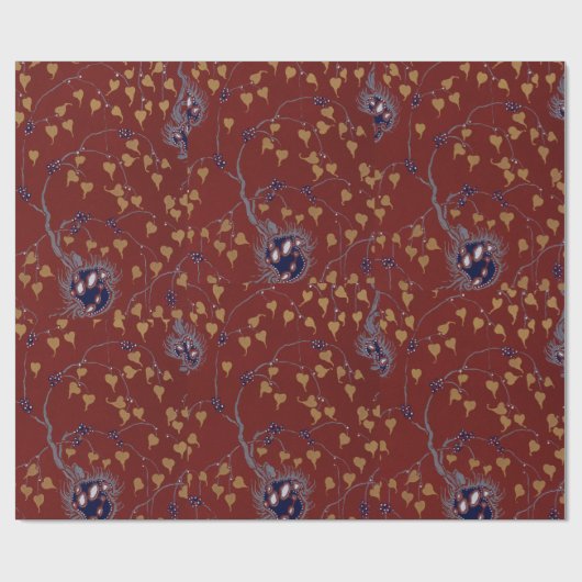 Blumenpochormuster Orientalisch Samarkande Geschenkpapier (Flach)