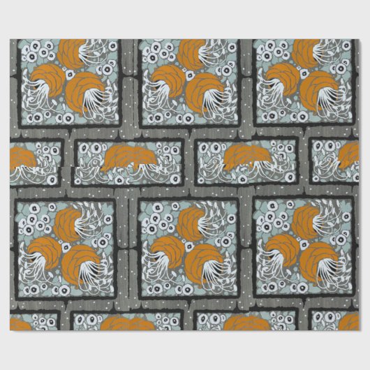 Blumenpochormuster orientalischer Stil Samarkande Geschenkpapier (Flach)