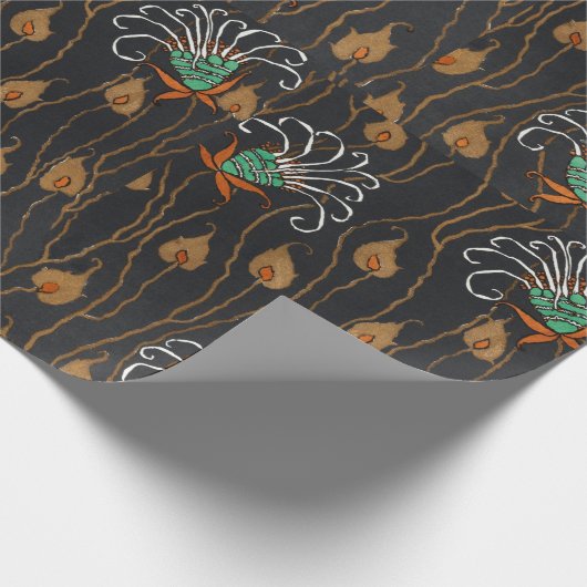 Blumenpochormuster orientalischer Stil Samarkande Geschenkpapier (Ecke)