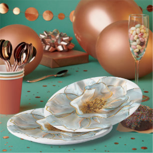 Blumenporzellan Glas Blume Runde Papierplatte Pappteller