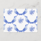 Blumenporzellan Hochzeitsdetails Begleitkarte (Rückseite)