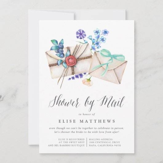 Blumenpost Virtual Baby oder Brautparty per Post Einladung (Vorderseite)
