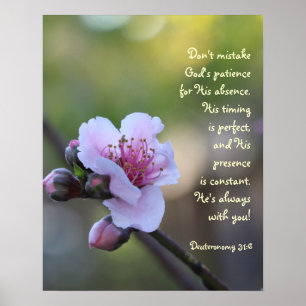 Blumenposter w Verse aus der Deuteronomie 31:6 Poster