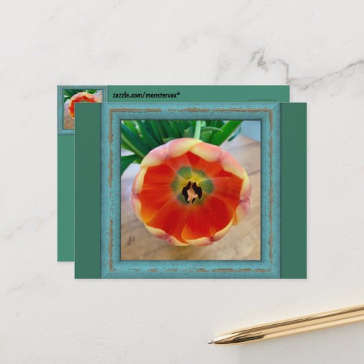 Blumenpostkarte Postkarte (Vorderseite/Rückseite Beispiel)