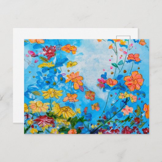 Blumenpostkarte Postkarte (Vorne/Hinten)