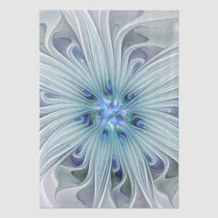 Blumenpracht abstrakt modern blaue Pastellblume Seidenpapier