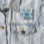 Blumenpracht abstrakt modern Blaupastellblume Button (Beispiel)