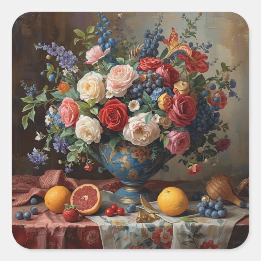 Blumenpracht  quadratischer aufkleber (Vorderseite)