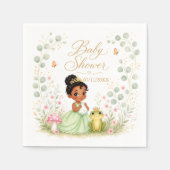 Blumenprinzessin Frosch Baby Shower Serviette (Vorderseite)