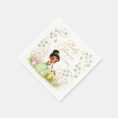 Blumenprinzessin Frosch Baby Shower Serviette (Ecke)