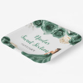 BlumenPrinzessin im dunkelgrünen Kleid 16 . Geburt Pappteller (Gewinkelt)