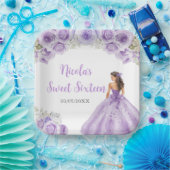 BlumenPrinzessin im Lila Kleid 16 . Geburtstag Pappteller (Party)