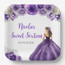 BlumenPrinzessin im Lila Kleid 16 . Geburtstag