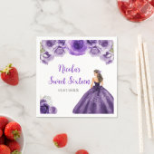 BlumenPrinzessin im Lila Kleid 16 . Geburtstag Serviette (Beispiel)