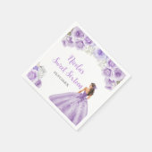 BlumenPrinzessin im Lila Kleid 16 . Geburtstag Serviette (Ecke)