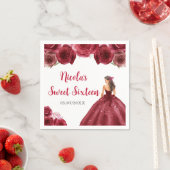 BlumenPrinzessin im Roten Kleid 16 . Geburtstag Serviette (Beispiel)