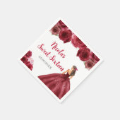 BlumenPrinzessin im Roten Kleid 16 . Geburtstag Serviette (Ecke)