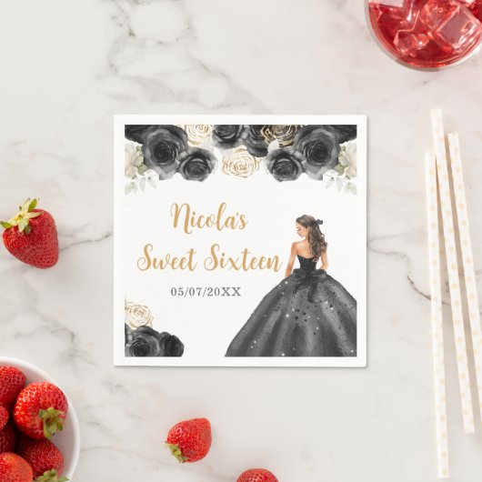 BlumenPrinzessin im Schwarzwald 16 . Geburtstag Serviette (Beispiel)