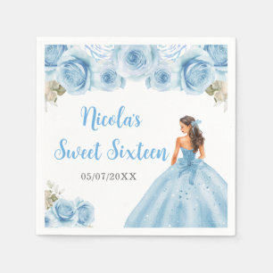 BlumenPrinzessin in Blue Dress 16 . Geburtstag Serviette
