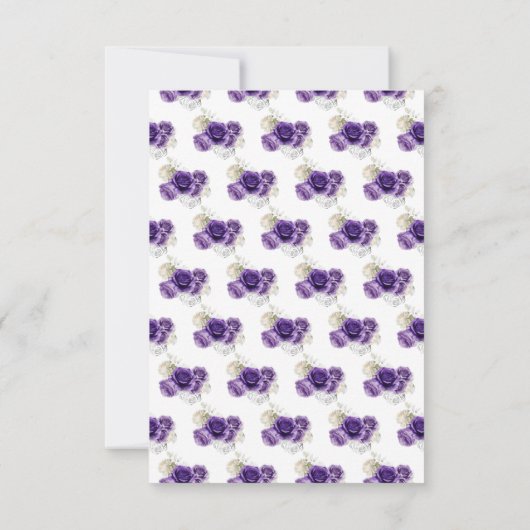 BlumenPrinzessin in einer dunklen Lila Dressurwahl RSVP Karte (Rückseite)