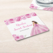 BlumenPrinzessin in hellrosa Kleid 16 . Geburtstag Rechteckiger Pappuntersetzer (angewinkelt)