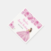 BlumenPrinzessin in hellrosa Kleid 16 . Geburtstag Serviette (Ecke)