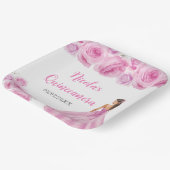 BlumenPrinzessin in hellrosa Kleid Quinceanera Pappteller (Gewinkelt)