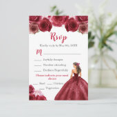 BlumenPrinzessin in rotem Kleid - Auswahl RSVP Karte (Stehend Vorderseite)