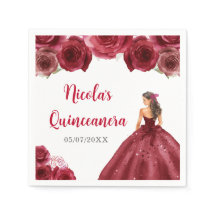 BlumenPrinzessin in Rotem Kleid Quinceanera