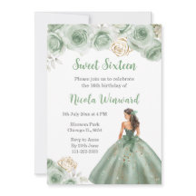BlumenPrinzessin in Sage Green Dress 16 . Geburtst