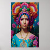 Blumenprinzessin mit Make-up Poster (Vorne)