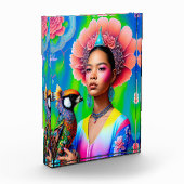 Blumenprinzessin mit Vogel Fotoblock (Links)