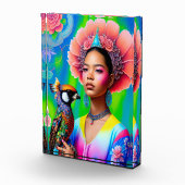 Blumenprinzessin mit Vogel Fotoblock (Rechts)
