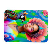 Blumenprinzessin mit Vogel Magnet (Horizontal)