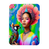 Blumenprinzessin mit Vogel Magnet (Vertikal)