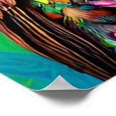 Blumenprinzessin mit Vogel Poster (Ecke)