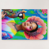 Blumenprinzessin mit Vogel Puzzle (Horizontal)