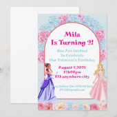 Blumenprinzessin Rosa Geburtstagsfeier Einladung (Vorne/Hinten)