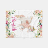 Blumenprinzessin Unicorn Girl's Blanket Fleecedecke (Vorderseite (Horizontal))