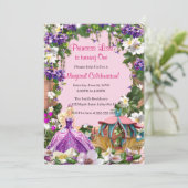 Blumenprinzessin Verzauberte Fairy Tale Geburtstag Einladung (Stehend Vorderseite)