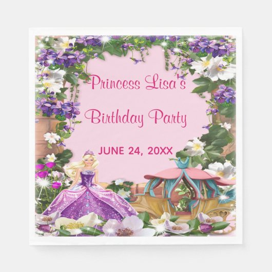 Blumenprinzessin Verzauberte Fairy Tale Geburtstag Serviette (Vorderseite)