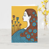 Blumenprofil Muttertagskarte Karte (Gelbe Blume)