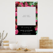 Blumenprop-Hochzeit-Selfie-Foto-Rahmen Poster (Küche)