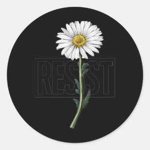 Blumenprotest Widerstehen Politischem Design Für A Runder Aufkleber
