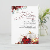 Blumenpumpen fallen unter Liebe-Engagement-Partei Einladung (Stehend Vorderseite)