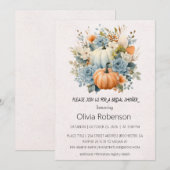 Blumenpumpendusche Bridal Einladung (Vorne/Hinten)