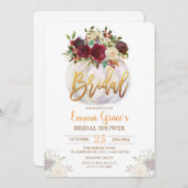 Blumenpumpendusche Bridal Einladung (Vorne/Hinten)