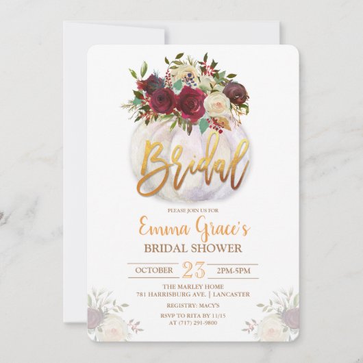 Blumenpumpendusche Bridal Einladung (Vorderseite)