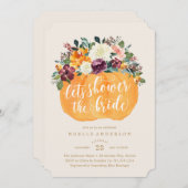 Blumenpumpendusche Bridal Einladung (Vorne/Hinten)